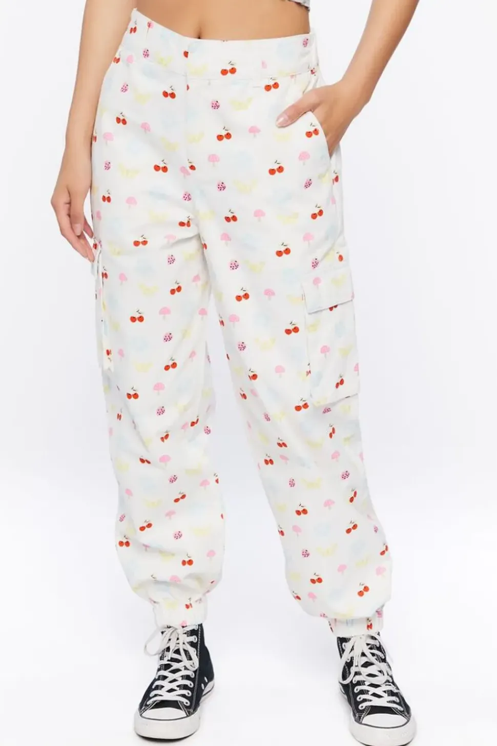 Fruit Print Cargo Joggers