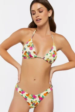 Fruit Print High-Leg Bikini Bottoms