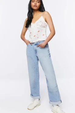 Fruit Print Lace-Trim Cami
