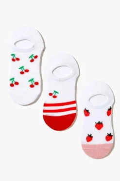 Fruit Print No-Show Sock Set - 3 Pack