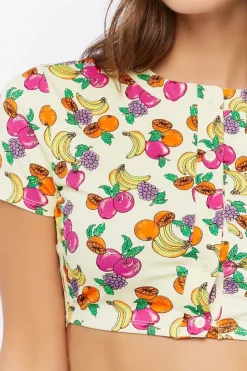Fruit Print Swim Cover-Up Top