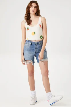 Fruit Sweater-Knit Crochet Tank Top