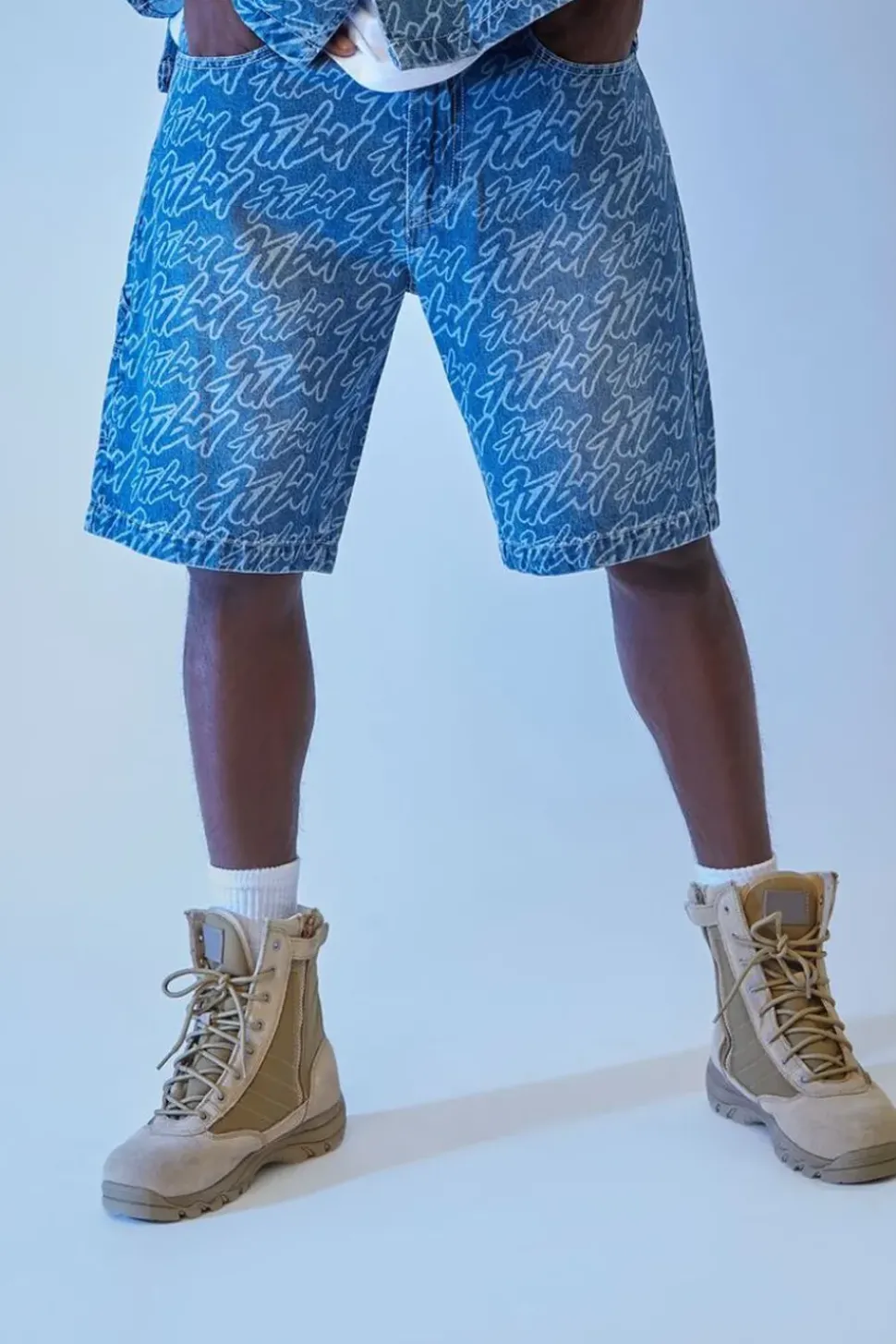 Fubu Print Denim Shorts