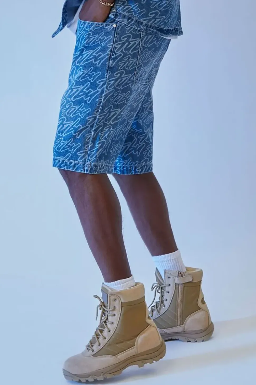 Fubu Print Denim Shorts
