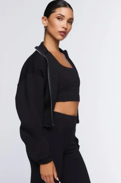 Funnel Neck Zip-Up Jacket