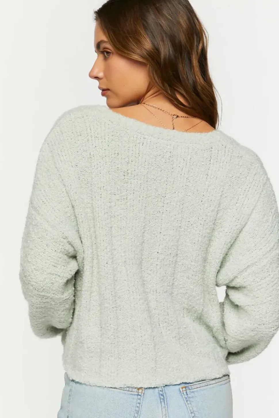 Fuzzy Dolman-Sleeve Sweater
