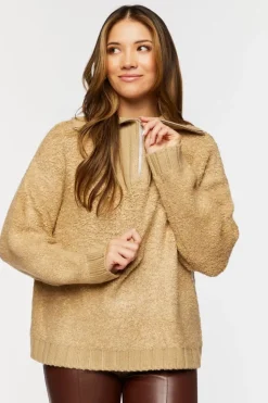 Fuzzy Half Zip-Up Sweater