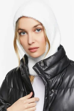 Fuzzy Knit Balaclava Hood
