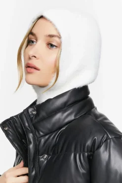 Fuzzy Knit Balaclava Hood