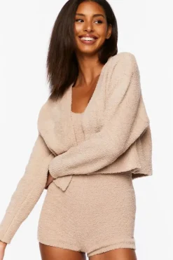 Fuzzy Knit Cardigan Sweater
