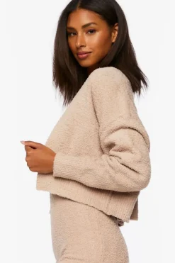 Fuzzy Knit Cardigan Sweater