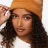 Fuzzy Knit Floral Beanie