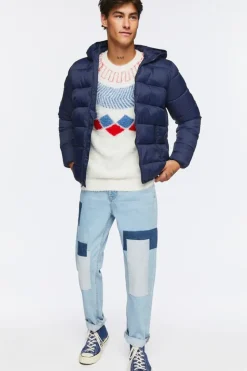Fuzzy Knit Geo Pattern Sweater