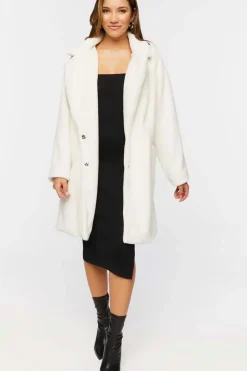 Fuzzy Knit Longline Coat