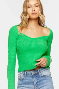 Fuzzy Knit Sweetheart Sweater