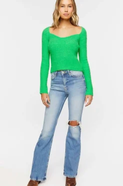 Fuzzy Knit Sweetheart Sweater