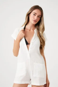 Gauze Swim Cover-Up Romper