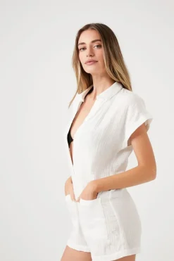 Gauze Swim Cover-Up Romper