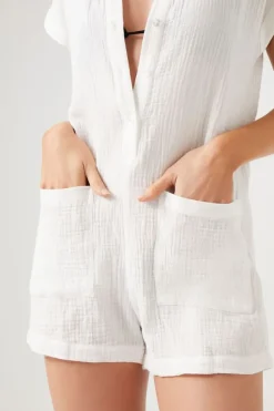 Gauze Swim Cover-Up Romper