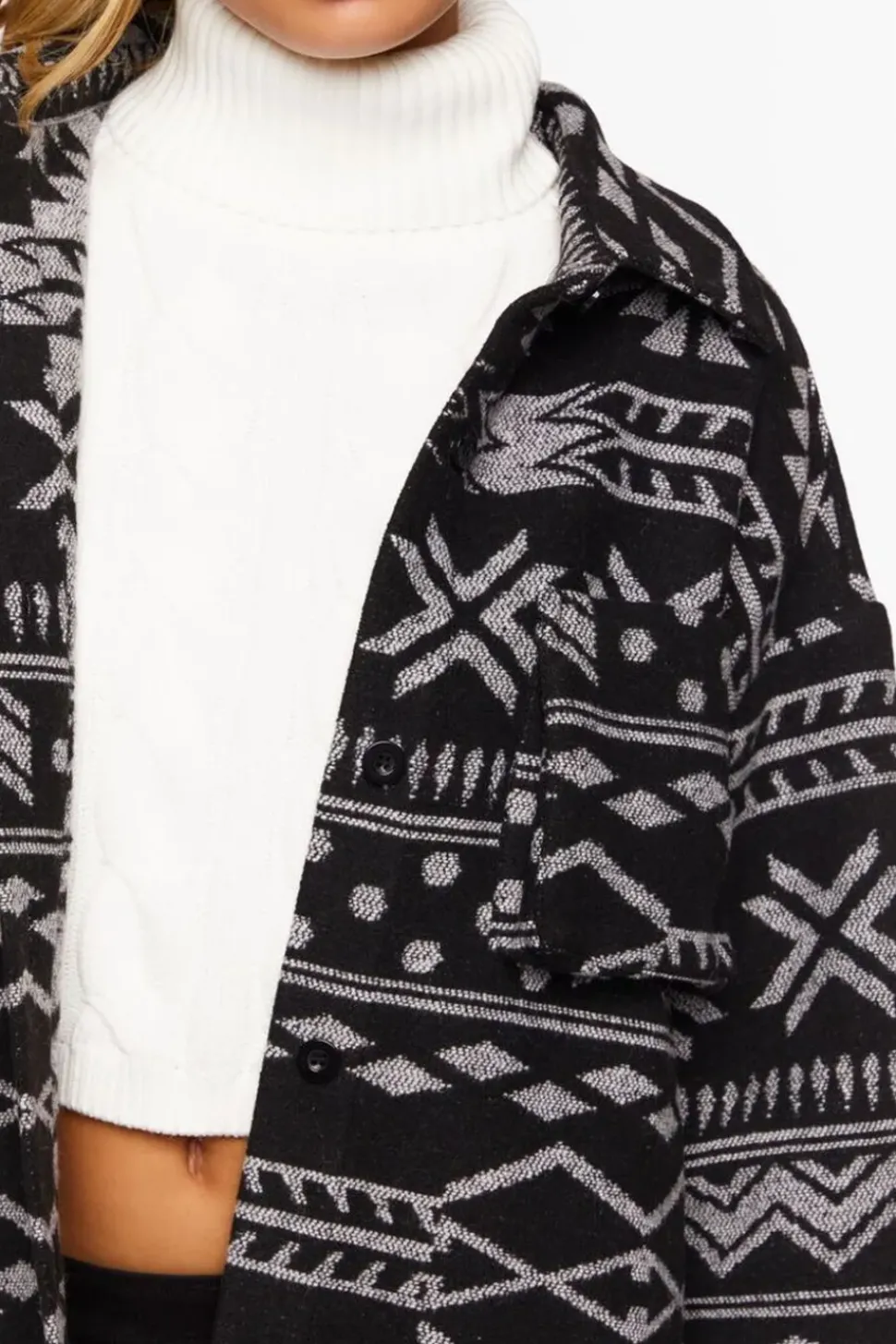 Geo Drop-Sleeve Shacket