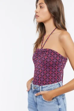 Geo Floral Halter Bodysuit