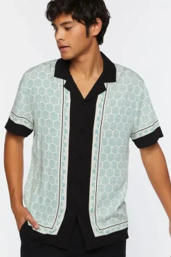 Geo Print Colorblock Shirt