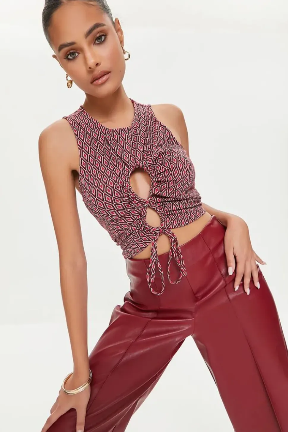 Geo Print Crop Top