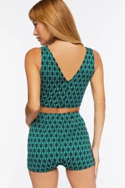 Geo Print Cutout Romper