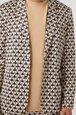 Geo Print Notched Blazer