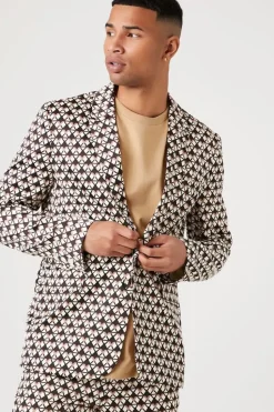 Geo Print Notched Blazer