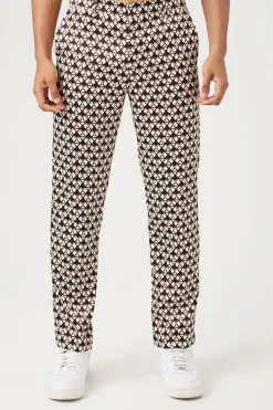 Geo Print Slim-Leg Pants
