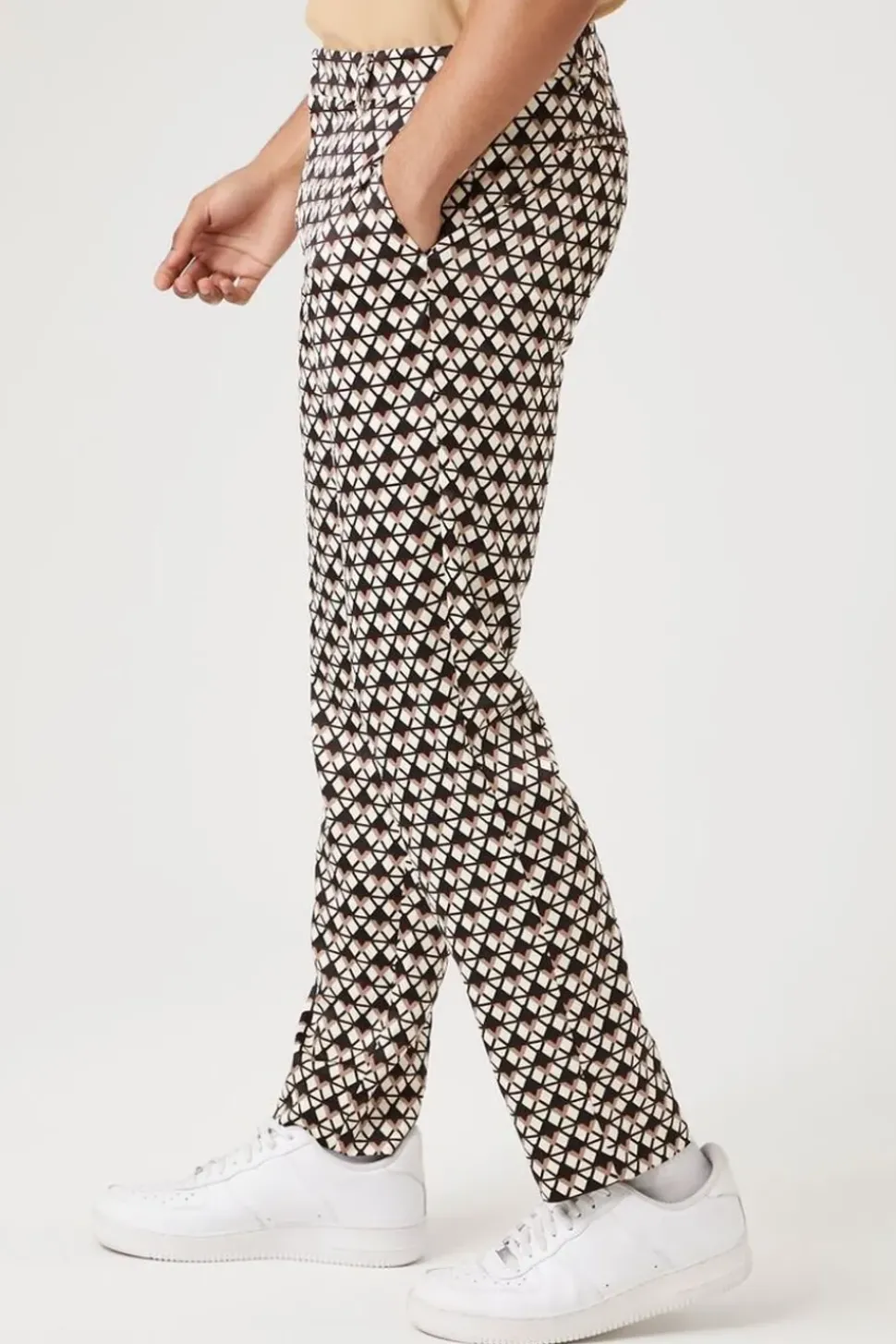 Geo Print Slim-Leg Pants