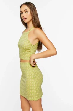 Geo Print Top & Mini Skirt Set