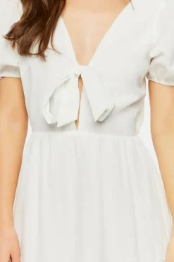 Gingham Chiffon Tiered Midi Dress