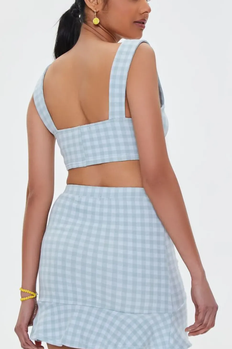 Gingham Crop Top & Mini Skirt Set