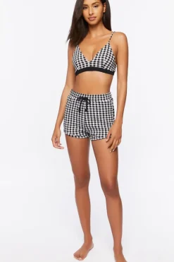 Gingham Crop Top & Shorts Set