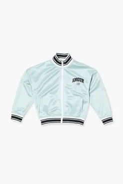 Girls Amour Varsity-Striped Zip-Up Jacket (Kids)