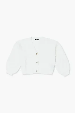 Girls Balloon-Sleeve Cardigan Sweater (Kids)
