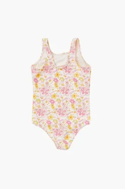 Girls Barbie® Floral One-Piece Swimsuit (Kids)