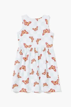 Girls Butterfly Checkered Dress (Kids)