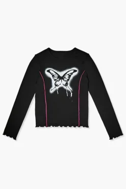 Girls Butterfly Graphic Top (Kids)