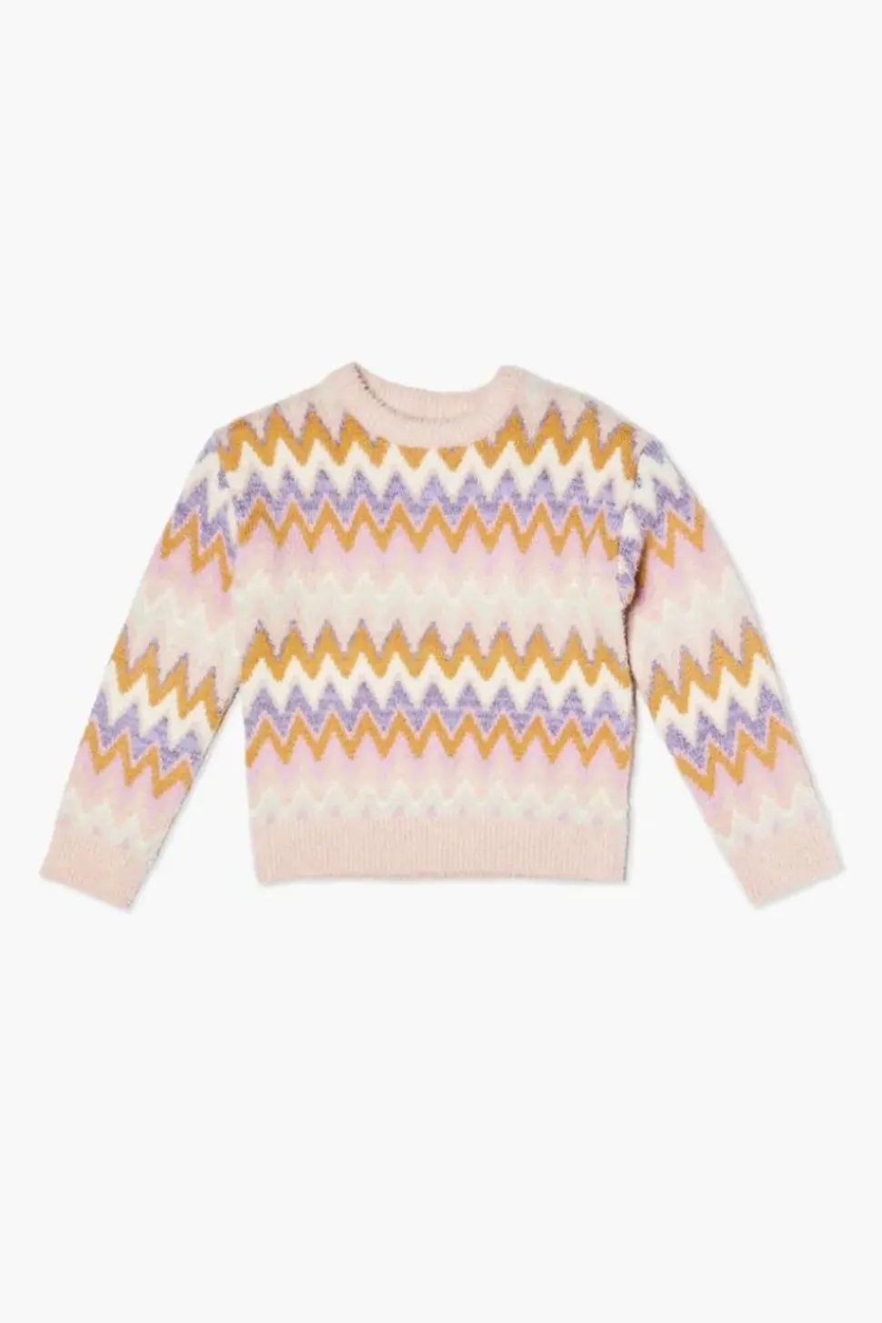 Girls Chevron Fuzzy-Knit Sweater (Kids)