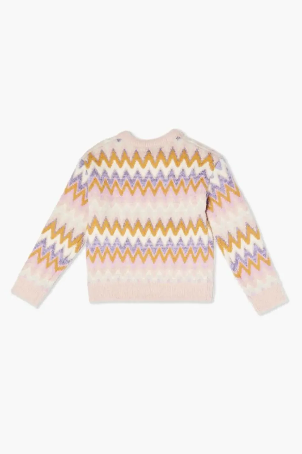 Girls Chevron Fuzzy-Knit Sweater (Kids)