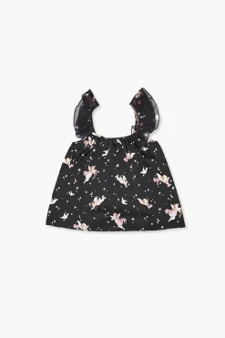 Girls Cupid Print Ruffle-Strap Top (Kids)