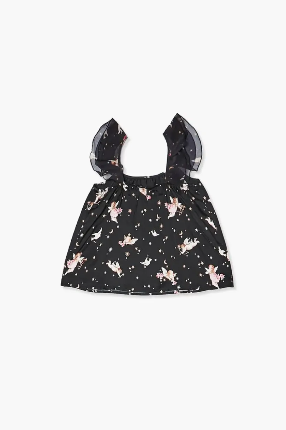 Girls Cupid Print Ruffle-Strap Top (Kids)