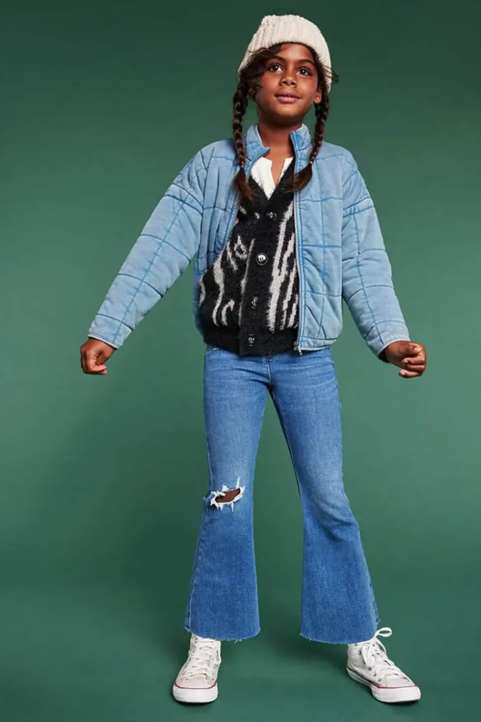 Girls Distressed Flare Jeans (Kids)