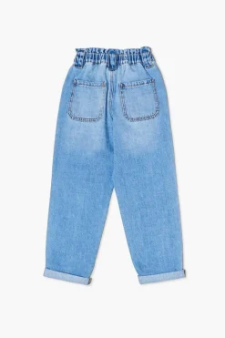 Girls Distressed Paperbag Jeans (Kids)