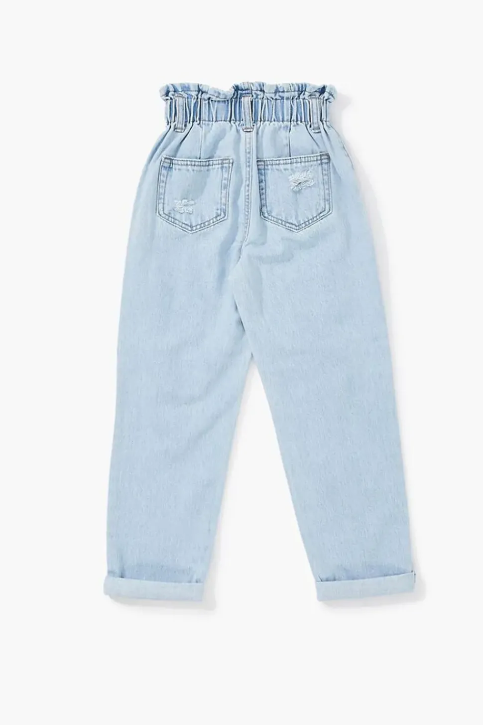 Girls Distressed Paperbag Jeans (Kids)