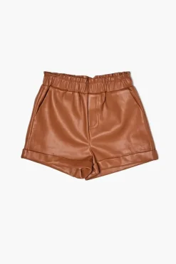 Girls Faux Leather Shorts (Kids)