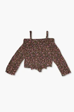 Girls Floral Open-Shoulder Top (Kids)